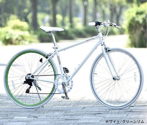 未使用品21テクノロジー クロスバイク CL266 ホワイト / グリーンリム メーカー1年保証付 623