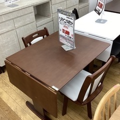 KF-3【新入荷 リサイクル品】ベンチダイニング4点セット 白×ブラウン