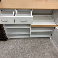 🤩キッチンカウンター😆便利なキャスター付き🍭ナチュラルカラー🍬4510