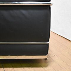 【ヤ取終了11/1】≪yt719ジ≫ LC2タイプ 1人掛けソファ リプロダクト品 2脚セット カッシーナ風/ル・コルビジェ 黒系/メッキフレーム 50521-09+