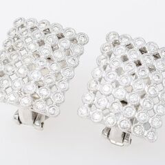 K18WG ダイヤモンド ピアス(イヤリング兼用) 品番p21-494