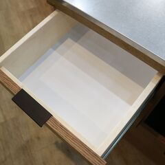 237)【美品】unico ウニコ ADDAY(アディ) キッチンカウンター W820 ヴィンテージ調 ステンレス天板 参考価格89,100円