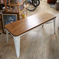 105)LOWYA ロウヤ ダイニングセット ダイニングテーブル 4点セット 幅140 ベンチ ヴィンテージホワイト