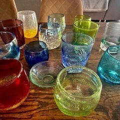 琉球グラス　琉球ガラス　大量セット　コップ　手作工芸品　ハンドメイド