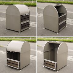 ≪zyt1008ジ≫ LIXIL/リクシル ゴミ収納庫 ダストックRS型 W800 容量500L 幅80 ゴミステ ーション/ストッカー/屋外ゴミ箱 現状品 50610-11+