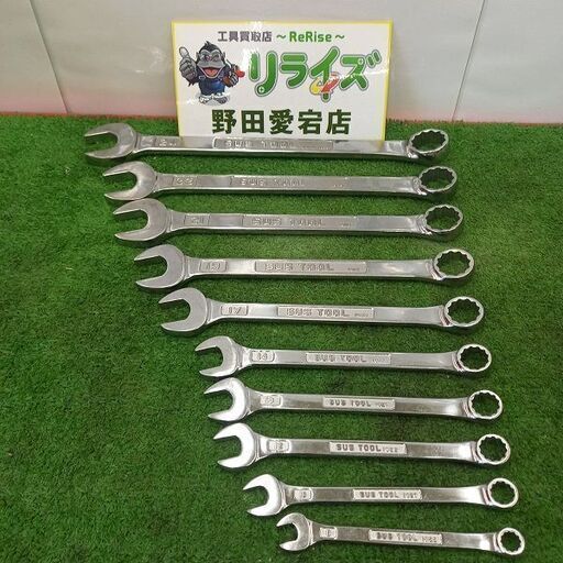 トネ TONR 8/10/12/13/14/17/19/21/22/24mm コンビネーションスパナ10本セット【野田愛宕店】【店頭取引限定】【中古】管理番号：ITV5MAW0QXUH
