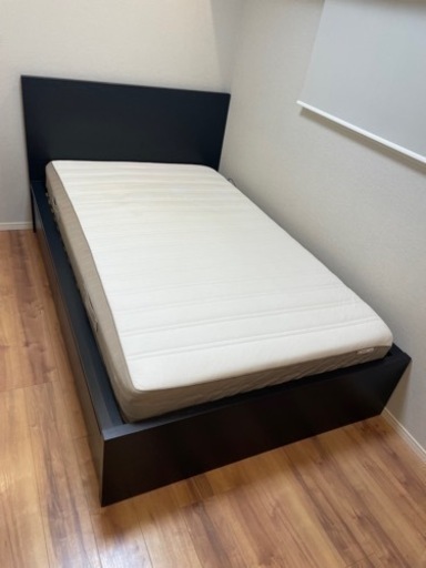 【解体済み】IKEA 収納付き セミダブル ベッド 120 x 200 MALM (フレーム、ベッド下収納ボックス、すのこ) ＊無料マットレス付き イケア マルム