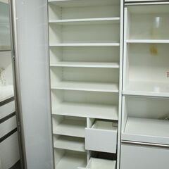 AYANO/綾野 食器棚 SHシリーズ シャンティ 幅130cm 折れ戸 大型収納 2点セット SH-70VL SH-W60FG 中古家具 店頭引取歓迎 R7278