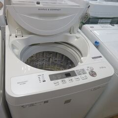 38【愛知店舗】シャープ　全自動洗濯機　4.5kg  キーワード　ホワイト　ES-G4E6-KW  2019年 一人暮らし