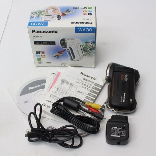 415)【美品】Panasonic HX-WA30 タフネス 防水 坊塵 耐衝撃 耐低音 光学5倍 デジタルムービーカメラ Wi-fi