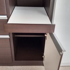 ☆ジモティ割あり☆ NITORI レンジボード 茶 H200×D50.5×W120 