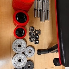 【筋トレ・トレーニング】ダンベル　腹筋マット　フラットベンチ　