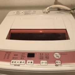 【無料】【洗濯機】アクア AQW-KS60(P)