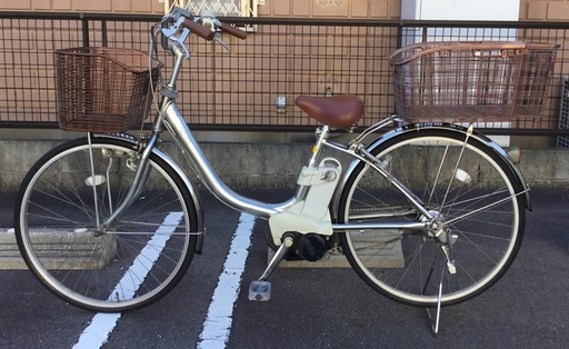 ＜整備済み・美品＞ELECTRIC・BICYCLE・パナソニックOEM・電動アシスト自転車・ 3段変速・シルバー・お手入れで綺麗にお掃除済♪