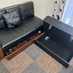 【ほつれ、ヒビあり】３人掛けソファ　収納たっぷり ほつれ、ヒビあり】3人掛けソファ 収納たっぷり