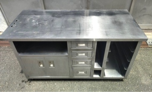 業務用 キャビネット 作業台 調理台 1500×700×800 スライド 収納庫