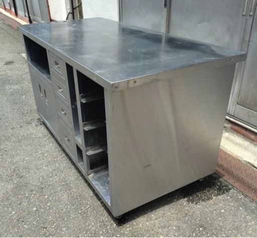 業務用 キャビネット 作業台 調理台 1500×700×800 スライド 収納庫