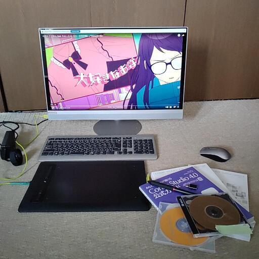 値下げLenovoデスクトップPC（IdeaCenter AIO520　Windows11Pro）と10x6インチ Windows Mac Android対応Acepen 8192筆圧タブレット・漫画イラストソフトセット