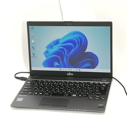 送料無料 日本製 高速SSD 軽量 薄型 13.3型 ノートパソコン 富士通 U937/R 中古美品 第7世代 Celeron 8GB 無線 Bluetooth Windows11 Office