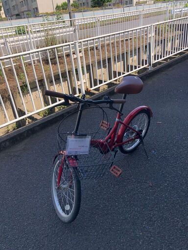 ★ジモティ割あり★  折り畳み自転車 20インチ 赤 クリーニング済み SJ2531