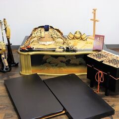 ≪ZW1332ジ≫ 雅泉 作 五月人形/兜飾り 一式 兜/12号 矢吹糸威 金箔押木彫龍頭/金小札松葉打長鍬形 端午の節句/こどもの日 甲冑 季節飾り