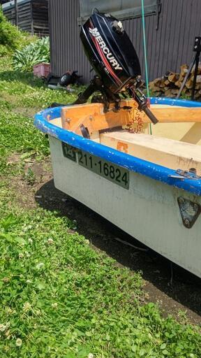 青物シーズン到来‼️ヤマハFRPボート(二分割)補強済み?‼️マーキュリー(改)２馬力船外機