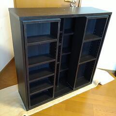 【ネット決済】本棚 書棚 スライド式 幅90 4段 木製 コミッ...