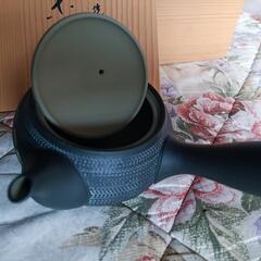 常滑焼 急須 高資黒流線カット