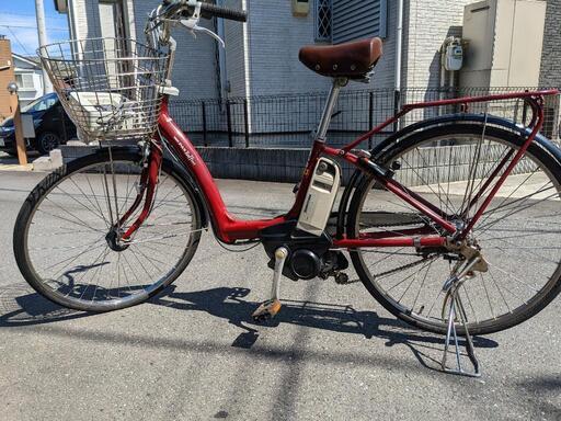 電動アシスト自転車　ヤマハ　パス　raffini 　26インチ　ワインレッド　バッテリー充電器カギあり　x566-1010616