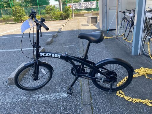 ★ジモティ割あり★ プレイボーイ 折り畳み自転車 20インチ ブラック クリーニング済み KJ2136