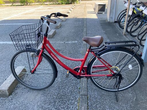★ジモティ割あり★  軽快車 26インチ レッド クリーニング済み KJ2145