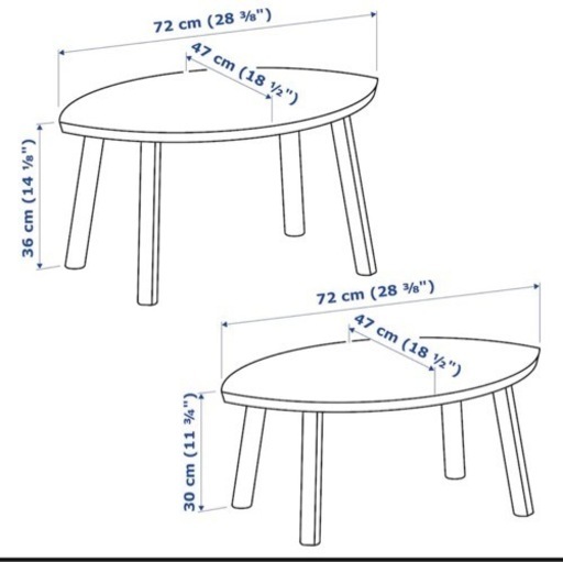 イケア IKEA ネストテーブル2点セット 美品 | cootranszipa.com.co