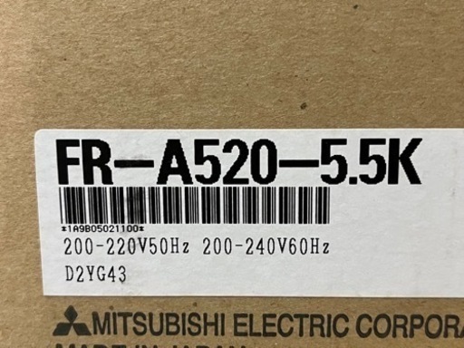 新品 三菱電機 インバーター FR-A 520 5.5K MITSUBISHI