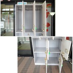 【売約済み】①スチールロッカー 7人用 高さ190×幅90×奥行51.5cm 鍵付き オフィス家具 事務所 スポーツジム サウナ 7ドア 札幌市 清田区 平岡 12人用シンプルスチールロッカー 幅900 奥行515 高さ1790 LKA