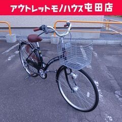 a.ｎ.design 26インチ シティサイクル 6段変速 ブラ...