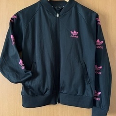 adidas ジャンパー　黒/ピンク