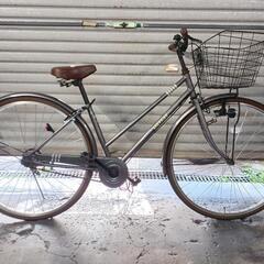 自転車中古　smart cycle SALVAGE　LEDライト　カゴ付き　鍵新品　カラーグレーブラウン 自転車中古 smart cycle SALVAGE LEDライト カゴ付き 鍵新品 カラー