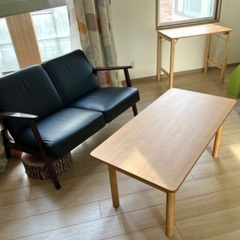 IKEA 2人がけソファ+ 無印良品ローテーブル　新品同様