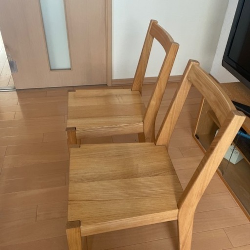 美品 無印良品 オーク材 ダイニングチェア 二脚セット 無印良品 MUJI 