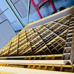 【中古品】プラスチックフェンス プラフェンス 100cm×118cm 黄色 30枚 ガードフェンス グリーン 工事現場 建築 バリケード 