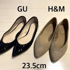 H&M GU フラットパンプス2足セット 23〜23.5cm