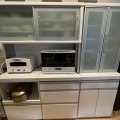 早い人優先値下げ】食器棚 セット 収納 レンジボード カップボード 