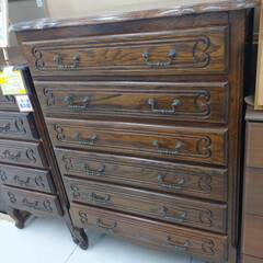 アンティーク調/6段チェスト/チェスト/ブラウン】