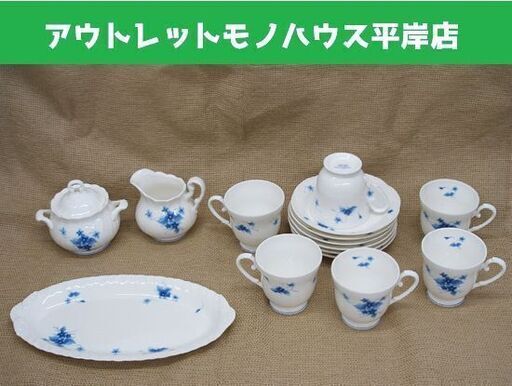 未使用・長期保管品 ノリタケ スタジオコレクション 16ピースセット ブルーフラワー カップ＆ソーサー 6客 シュガー クリーマー 他 ☆ PayPay(ペイペイ)決済可能 ☆ 札幌市 豊平区 平岸