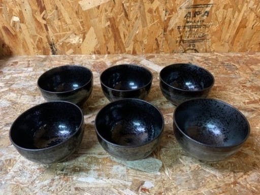 (5994) 直接ご来店お引き取り歓迎！ 和食器 黒刷毛 小丼 多用碗 6個 13×8.2cm 業務用 飲食店 厨房 店舗用品