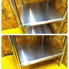 1015-0)業務用 ステンレス 棚付き 4段 ラック W600D600H1680 棚脱着可