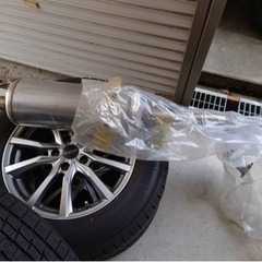 エクストレイル 純正マフラー スタッドレスタイヤ アルミホイル