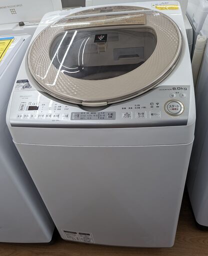 SHARP 8kg洗濯機 ES-TX8B 2018年製　ag-ad218