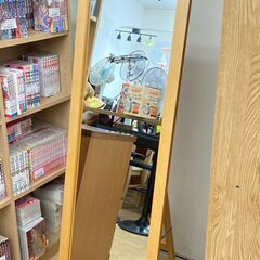 【レガストック川崎本店】良品計画 壁掛けミラー 姿見 天然木 タモ材