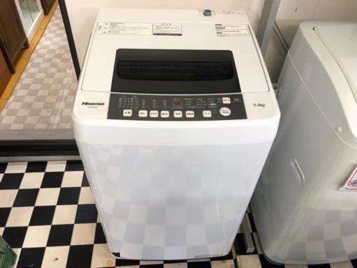 【リサイクルサービス八光】2018年製  ハイセンス 5．5kg全自動洗濯機  ホワイト HW-E5502